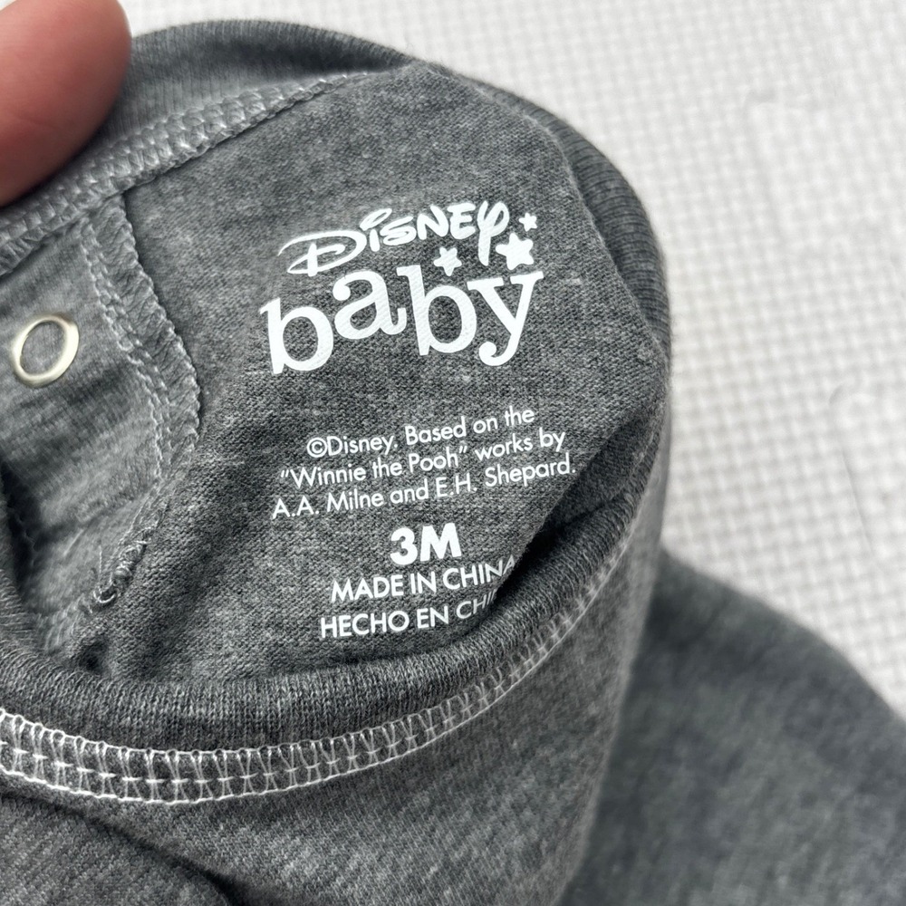 Disney Baby Pooh Shirt 3M Gray Short Sleeve Graphic Tee Cute Soft Infant Top - Picture 4 of 6